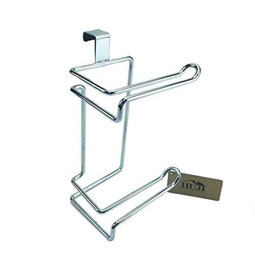 Huji Chrome Hanging Over The Tank 2 Toilet Paper Rolls Holder Reserve Space Saver Storage Bathroom Decor (1, Over The Tank Toilet Paper Holder)