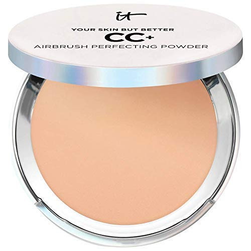 iT Cosmetics Your Skin but Better CC+ Airbrush Perfecting Powder in Medium Full Size .33 Ounces