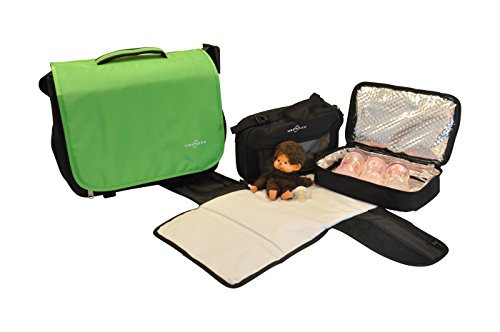 Obersee Madrid Convertible Diaper Backpack Messenger Bag, Green