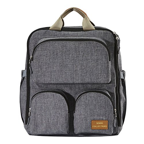 SoHo Diaper Bag Backpack 3PC Essentials - Gray SoHo Diaper Bag Backpack 3PC Essentials - Gray