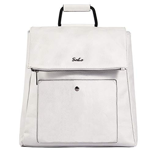 SoHo Carson Vegan Leather Diaper Backback, White