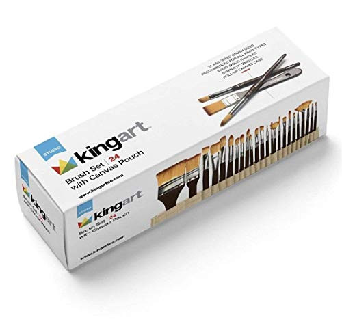 KingArt STUDIO Mixed Media Paint Brush Set, 24 ea