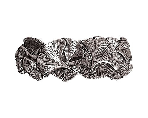 Ginkgo Hair Clip, Medium Hand Crafted Metal Barrette Made in the USA with a 70mm Imported French Clip by Oberon Design