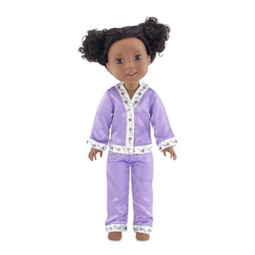 Emily Rose 14 Inch Doll Clothes | Lavender 2 Piece Doll Pajamas PJs Outfit | Fits 14" American Girl Wellie Wishers and Glitter Girls Doll | Gift-Boxed!