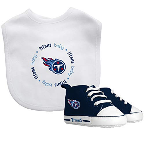 Baby Fanatic NFL Legacy Infant Gift Set, Tennessee Titans, 2Piece Set (Bib & PRE-Walkers)