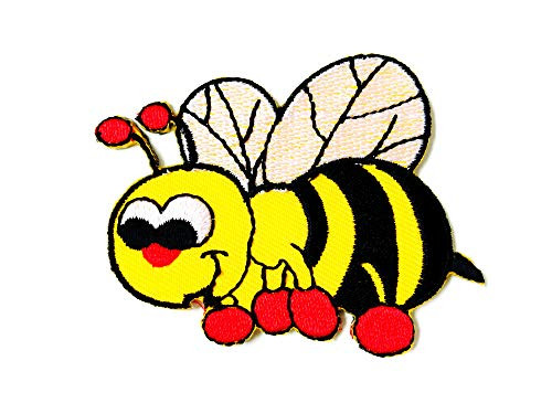 TH Pretty Honey Bee Insect Cute Cartoon Embroidered Applique Sew Iron on Patch for Hat Jackets Bags Jeans T-Shirt Backpacks Costume