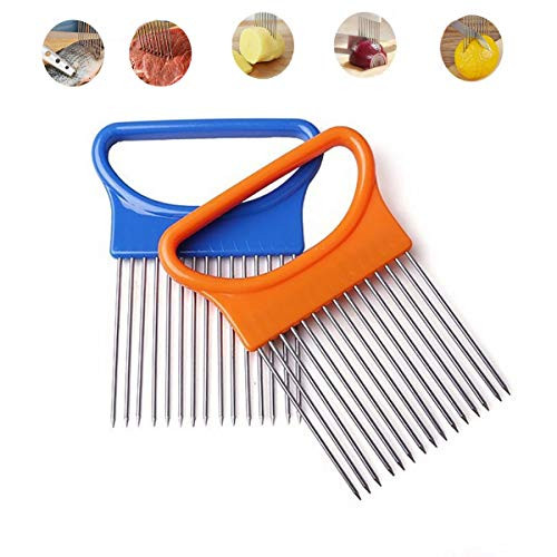 Onion Holder For Slicing Tomato Vegetable Lemon Potato Cutter Slicer Stainless Steel Cutting Kitchen Gadget Onion Peeler Onion Holder For Slicing Tomato Vegetable Lemon Potato Cutter Slicer Stainless Steel Cutting Kitchen Gadget Onion Peeler