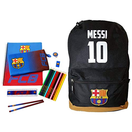 Barcelona - Lionel Messi Backpack & Barcelona Ultimate Stationary Set Combo