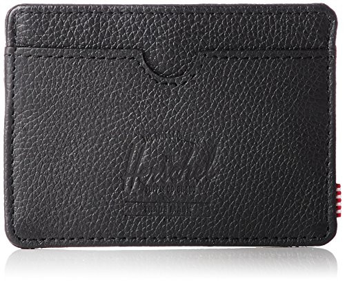 Herschel Charlie RFID, black Pebbled leather, One Size