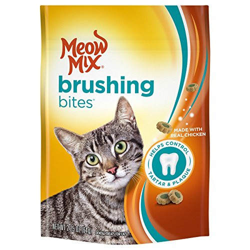 Meow Mix Brushing Bites Cat Dental Treats Made With Real Chicken, 2.25 Oz