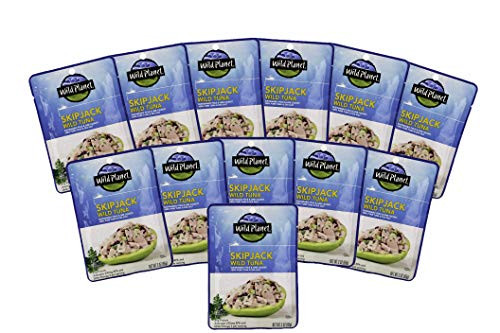 Wild Planet Skipjack Wild Tuna, Sea Salt, Pouch, Keto and Paleo, 3rd Party Mercury Tested, 3 Ounce, 12 Count Wild Planet Skipjack Wild Tuna, Sea Salt, Pouch, Keto and Paleo, 3rd Party Mercury Tested, 3 Ounce, 12 Count