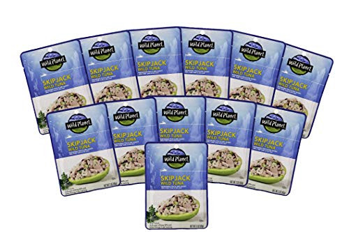 Wild Planet Skipjack Wild Tuna, Sea Salt, Pouch, Keto and Paleo, 3rd Party Mercury Tested, 3 Ounce, 12 Count