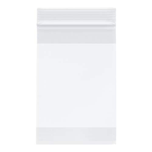 Plymor Heavy Duty Plastic Reclosable Zipper Bags w/White Block, 4 Mil, 4" x 6" (Pack of 100)