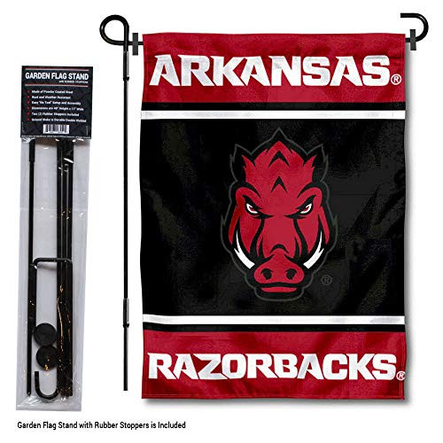 College Flags & Banners Co. Arkansas Razorbacks Garden Flag with Stand Holder