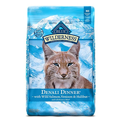 Blue Buffalo Wilderness High Protein, Natural Adult Dry Cat Food, Denali Dinner with Wild Salmon, Venison & Halibut 10lb