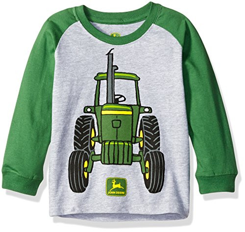 John Deere Toddler Boys Big Tractor Tee, Heather Grey/Green, 4T