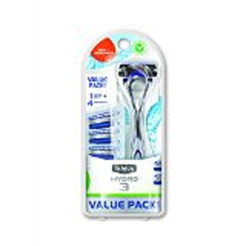 Schick Hydro 3 Men's Razor Value Pack,1 Razor Handle Plus 4 Refill Razor Blades (Pack of 2)