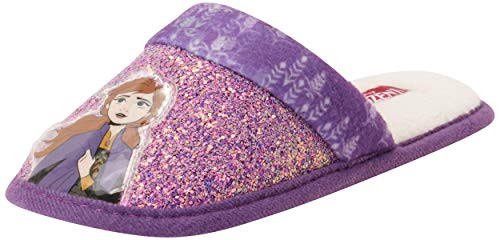 Disney Girls Frozen 2 Anna and Elsa Plush Slippers, Anna/Purple Glitter, Size Large/X-Large Disney Girls Frozen 2 Anna and Elsa Plush Slippers, Anna/Purple Glitter, Size Large/X-Large