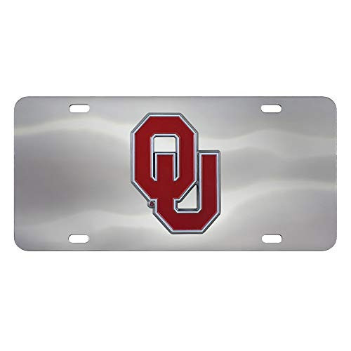 FANMATS NCAA Oklahoma Sooners Die Cast License Platedie Cast License Plate, Chrome, 6"X12" FANMATS NCAA Oklahoma Sooners Die Cast License Platedie Cast License Plate, Chrome, 6"X12"