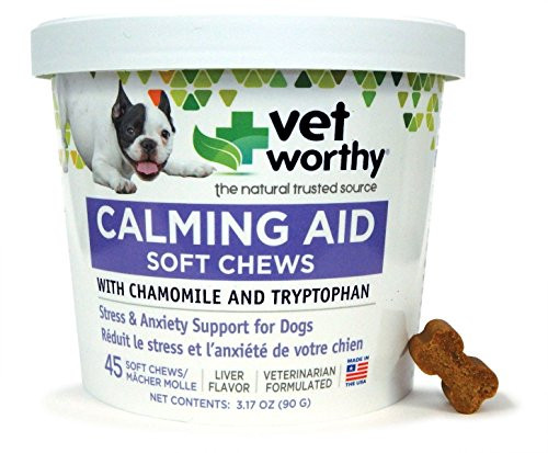 Vet Worthy Calming Aid Liver Flavored Soft Chew for Dogs (45 Count)