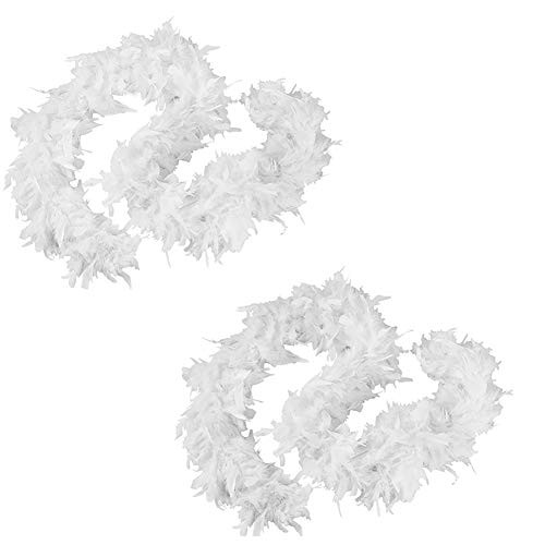 Tigerdoe Feather Boas - 2 Pack - White Marabou Boas, Party Dressup Costume Accessories, 72 Inch Long