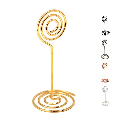 Gray Bunny Place Card Holder, 12 Pack, Gold, Table Cardholder Tabletop Menu Holder Harp-Clip Table Number Holder Recipe Holder Reserved Card Holder, for Restaurants, Weddings, Banquets