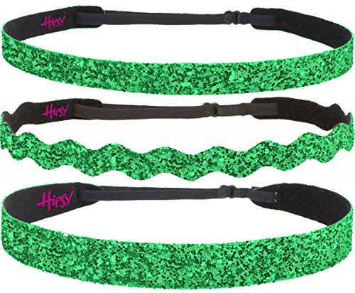 Hipsy Irish Green Headband St Patricks Day Accessories Clover Headband Gift Packs (St Patty's Day Green Glitter 3pk)