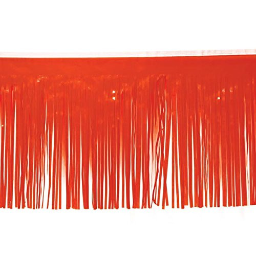 Orange Vinyl Fringe, 15 Inches x 10 Feet, Parade Float Decoration