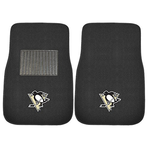 FANMATS 17615 NHL Pittsburgh Penguins 2-Piece Embroidered Car Mat