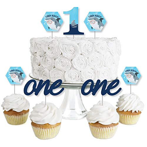 Big Dot of Happiness 1st Birthday Shark Zone - Dessert Cupcake Toppers - Jawsome Shark First Birthday Party Clear Treat Picks - Set of 24 Big Dot of Happiness 1st Birthday Shark Zone - Dessert Cupcake Toppers - Jawsome Shark First Birthday Party Clear Treat Picks - Set of 24