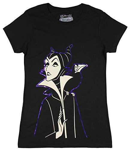Disney Villains Sleeping Beauty Maleficent Junior's Character T-Shirt (Small) Black