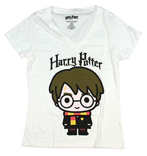 Seven Times Six Harry Potter Juniors Chibi Style Harry Potter Character T-Shirt (XX-Large) White