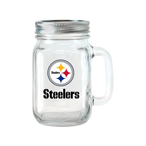 Boelter NFL Pittsburgh Steelers 16oz Mason Jar w/Handle