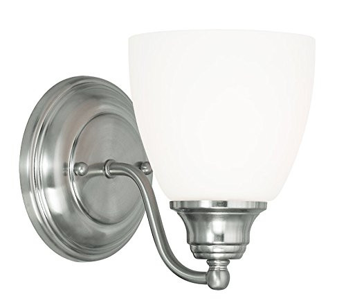 Livex Lighting 13671-91 Somerville 1 Light Wall Sconce, Brushed Nickel
