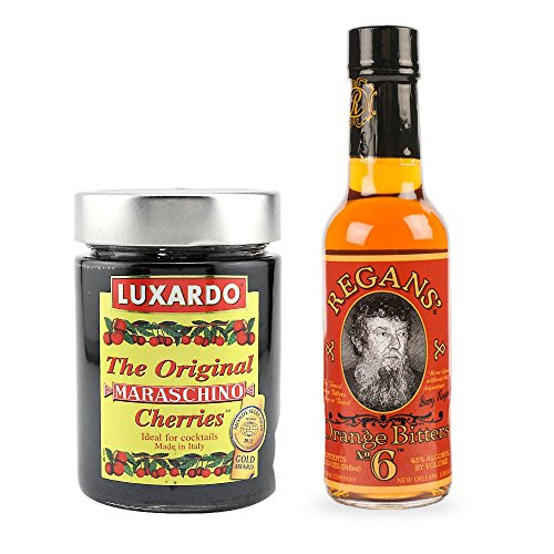 Manhattan Cocktail Kit: Luxardo Maraschino Cherries - 400g Jar with Regan's Orange Bitters - 5 Ounce Manhattan Cocktail Kit: Luxardo Maraschino Cherries - 400g Jar with Regan's Orange Bitters - 5 Ounce