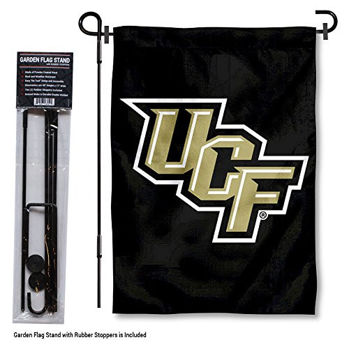 College Flags & Banners Co. Central Florida Knights Black Garden Flag with Stand Holder