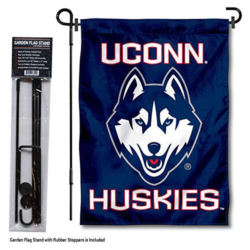 College Flags & Banners Co. Connecticut Huskies Garden Flag with Stand Holder