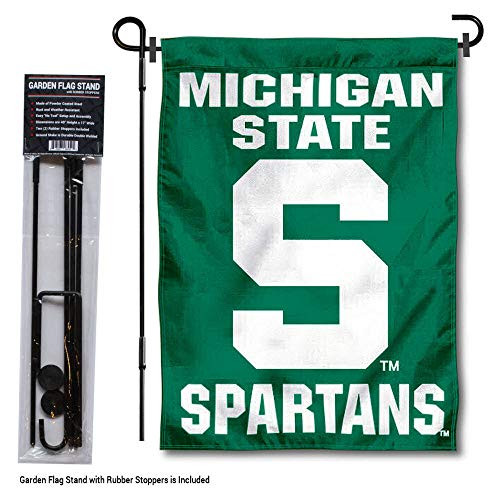 College Flags & Banners Co. Michigan State Spartans Block S Garden Flag with Pole Stand Holder College Flags & Banners Co. Michigan State Spartans Block S Garden Flag with Pole Stand Holder