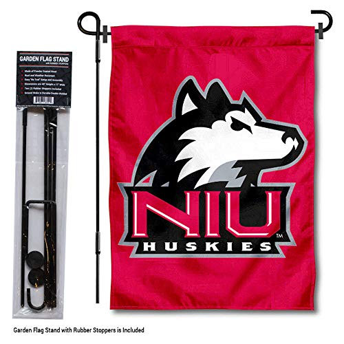 College Flags & Banners Co. Northern Illinois Huskies Red Garden Flag with Pole Stand Holder College Flags & Banners Co. Northern Illinois Huskies Red Garden Flag with Pole Stand Holder