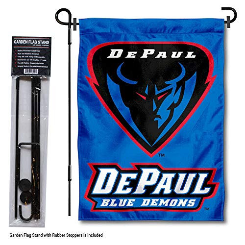 College Flags & Banners Co. DePaul Blue Demons Garden Flag with Stand Holder