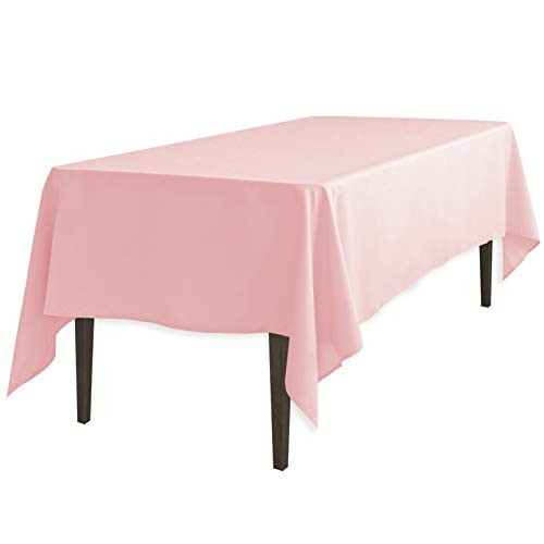 LinenTablecloth 60 x 126-Inch Rectangular Polyester Tablecloth Pink