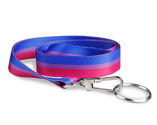 Fundraising For A Cause | Bisexual Flag Lanyard  LGBTQ Gay Pride Badge Holder for Pride Parades and Events (1 Lanyard)