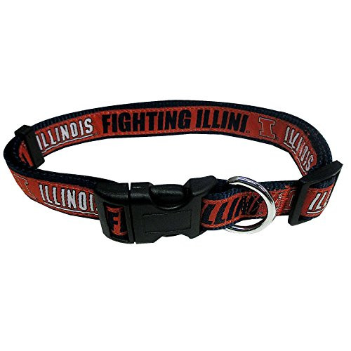 Pets First Collegiate Pet Accessories, Dog Collar, Illinois Fighting Illini, Medium