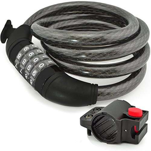 Aduro Sport Bike Lock Cable, Bicycle Master Cable Lock with 4-Digit Combination Lightweight Bike Chain Lock (4-feet) Aduro Sport Bike Lock Cable, Bicycle Master Cable Lock with 4-Digit Combination Lightweight Bike Chain Lock (4-feet)