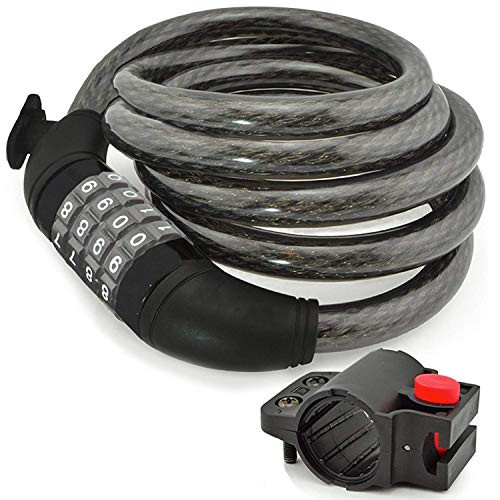 Aduro Sport Bike Lock Cable, Bicycle Master Cable Lock with 4-Digit Combination Lightweight Bike Chain Lock (6-feet) Aduro Sport Bike Lock Cable, Bicycle Master Cable Lock with 4-Digit Combination Lightweight Bike Chain Lock (6-feet)