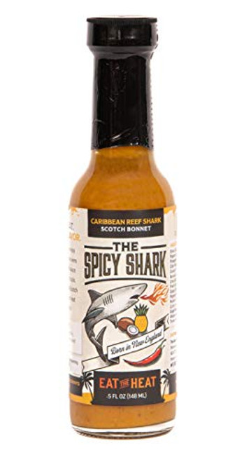 The Spicy Shark Caribbean Reef Shark Scotch Bonnet Pepper Island Hot Sauce 5oz Bottle The Spicy Shark Caribbean Reef Shark Scotch Bonnet Pepper Island Hot Sauce 5oz Bottle