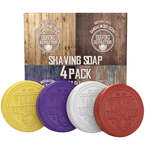 Shaving Soap for Men - Shave Soap for Use with Shaving Brush and Bowl for Smoothest Wet Shave - 4 Pack Variety, Each Pack 2.5oz Shaving Soap for Men - Shave Soap for Use with Shaving Brush and Bowl for Smoothest Wet Shave - 4 Pack Variety, Each Pack 2.5oz