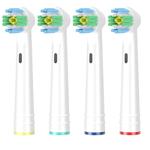 Oral Basics 3D White Replacement Brush Heads, Compatible with Braun Oral-B Electric Toothbrush - 4 Pack