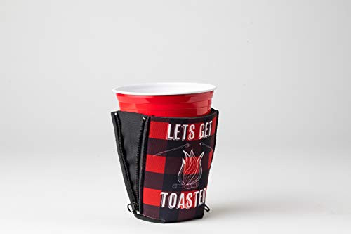 ZipSip Let's Get Toasted Buffalo Check Adjustable Beverage Holder