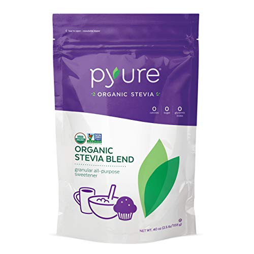 Pyure Organic Stevia Sweetener Blend, 2:1 Sugar Substitute, Granular All-Purpose, 2.5 Pound (40 Ounces)